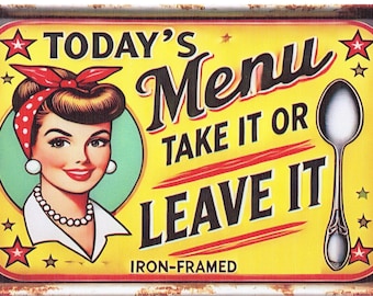 Today's Menu Metal Sign - 8x12 Inch