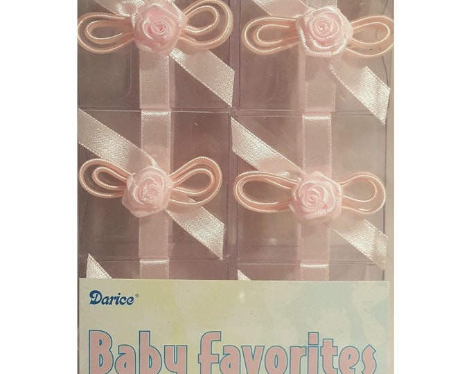 Clear Favor Boxes - Pink Rose (6)