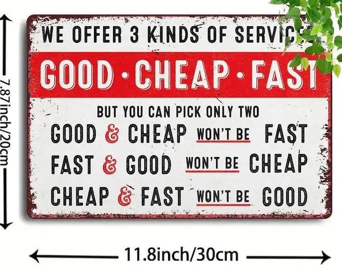 We Offer 3 Kinds of Service - Auto Service Station Metal Sign - 8x12 Inch