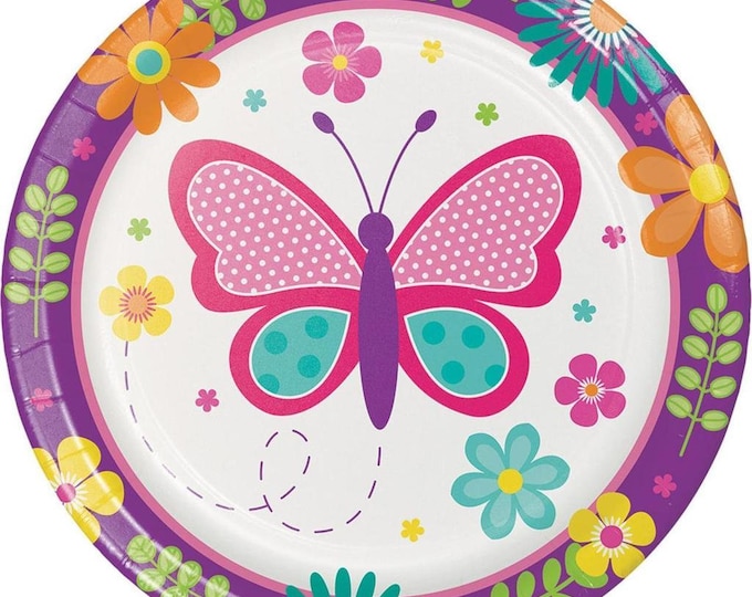 Butterfly Garden Party Dessert Plates (8)