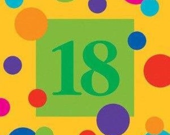 Birthday Dots Age 18 Lunch Napkins (16)