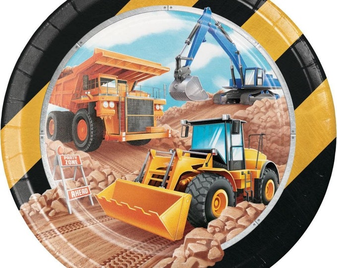 Big Dig Construction Trucks Dinner Plates (8)