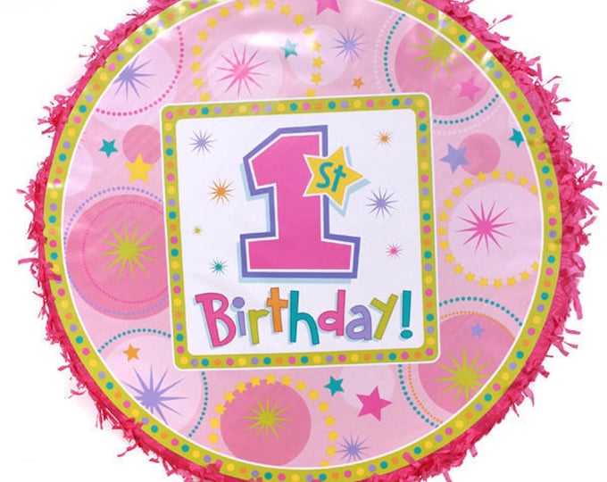 GIRLS 1st Birthday Pull String Pinata