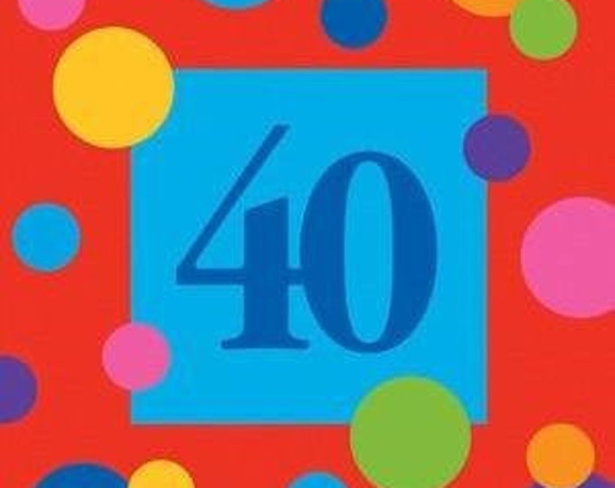 Birthday Dots Age 40 Beverage Napkins (16)