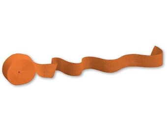 Orange Crepe Paper Party Streamers - 81 ft. x 1.75 in.