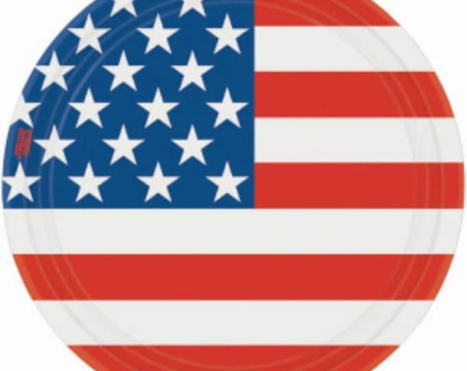 Stars & Stripes Patriotic Dessert Plates (12)