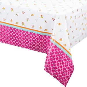 Tea Time Party Plastic Table Cover - Birthday Party Supplies