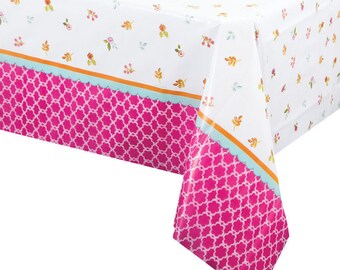 Tea Time Party Plastic Table Cover - Birthday Party Supplies
