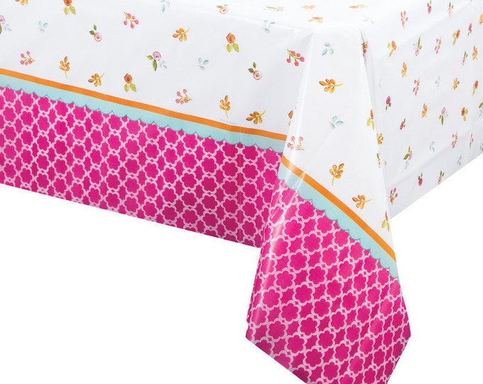 Tea Time Party Plastic Table Cover - Birthday Party Supplies