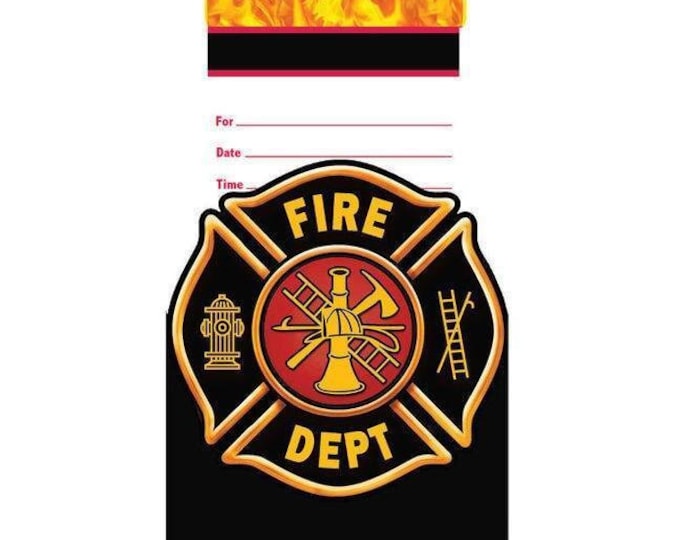 Fire Fighter Party Invitations (8)
