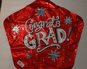 Red Star Graduation Balloon - Grad Party Supplies