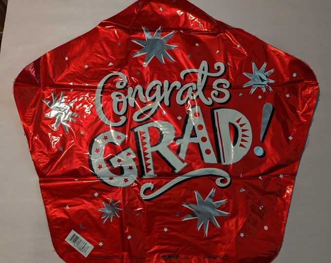 Red Star Graduation Balloon - Grad Party Supplies
