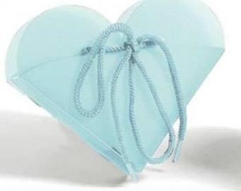 Blue Frosted Heart Take Out Boxes (10) - Ideal for Wedding or Baby Shower Party Favors