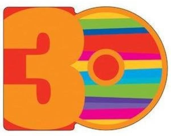 Birthday Stripes Age 30 Invitations (8)