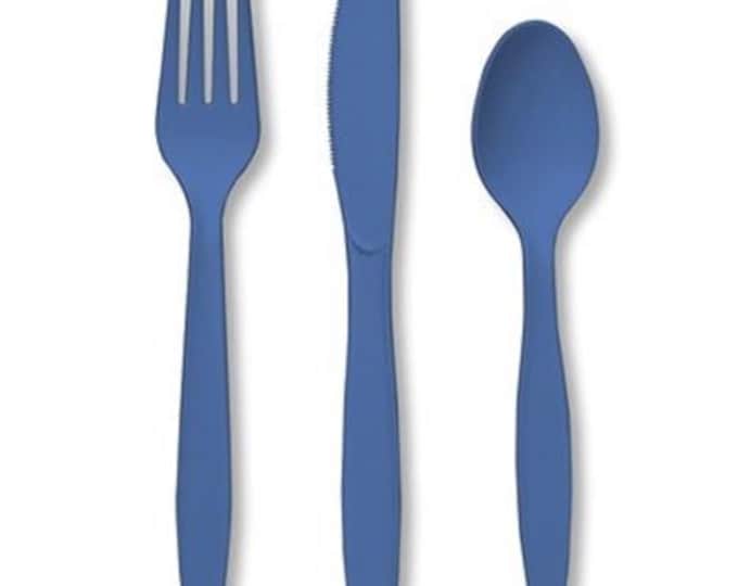 True Blue Premium Plastic Forks, Spoons, Knives Cutlery - Pkg of 24 - 8ea