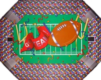 Football GO TEAM Plastic Party Serving Tray