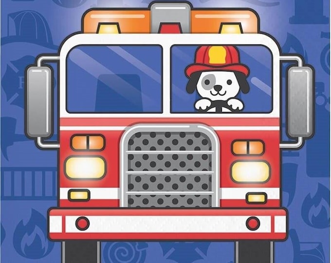Flaming Fire Truck Beverage Napkins (16)