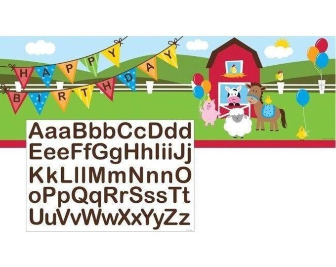 Farmhouse Fun Happy Birthday DIY Personalizable Giant Banner