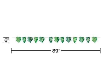 Jungle Leaf Happy Birthday Banner