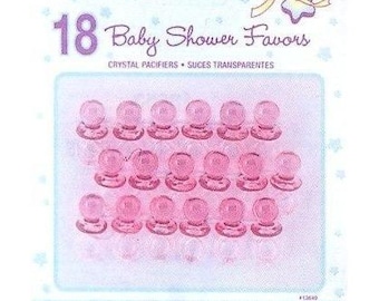 Baby Shower Pink Mini Crystal Pacifiers (18)
