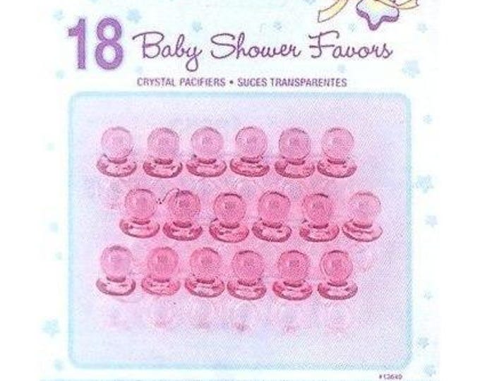 Baby Shower Pink Mini Crystal Pacifiers (18)