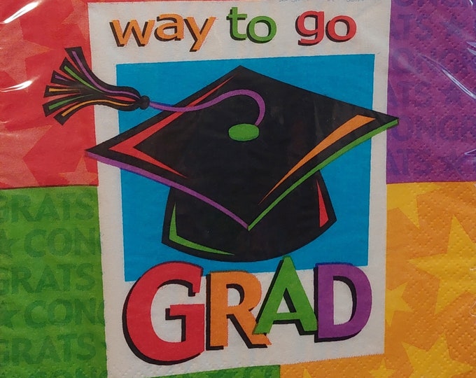 Way to Go Grad Lunch Napkins (20) - Graduation Party Supplies