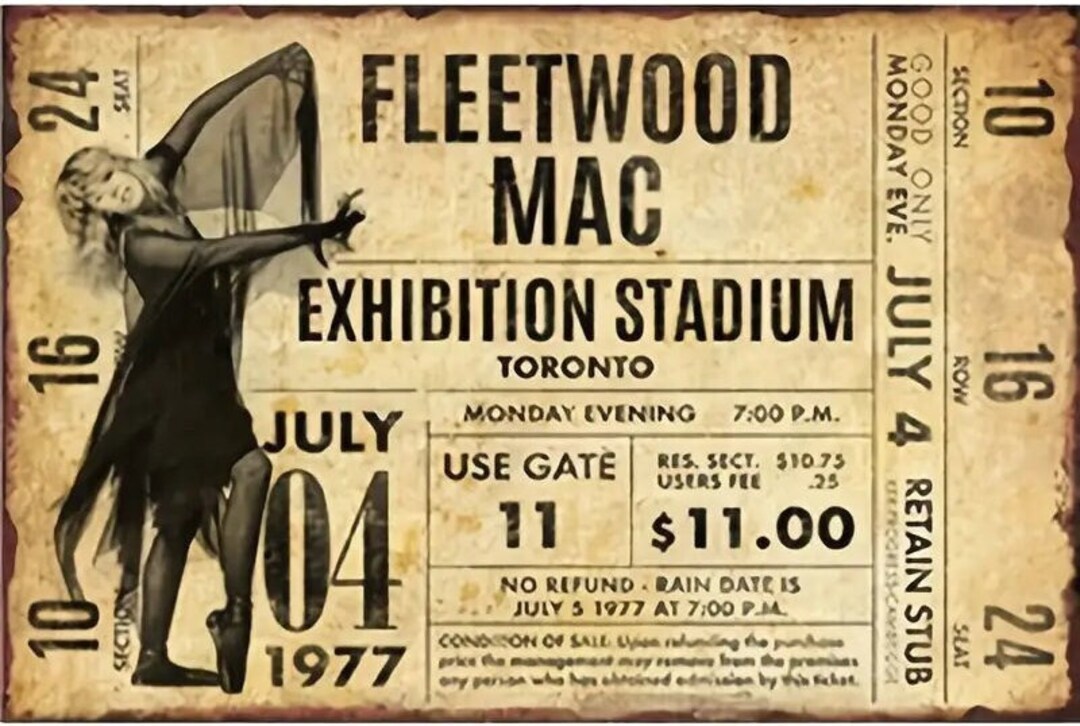 Fleetwood Mac Concert Poster Retro Vintage Tin Sign 8x12 Inch - Etsy