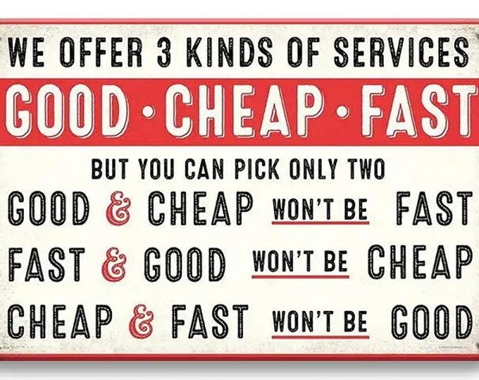 We Offer 3 Kinds of Service - Auto Service Station Tin Sign - 8x12 Inch