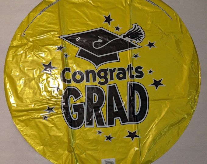 Yellow Round Graduation Balloon - Grad Party Supplies