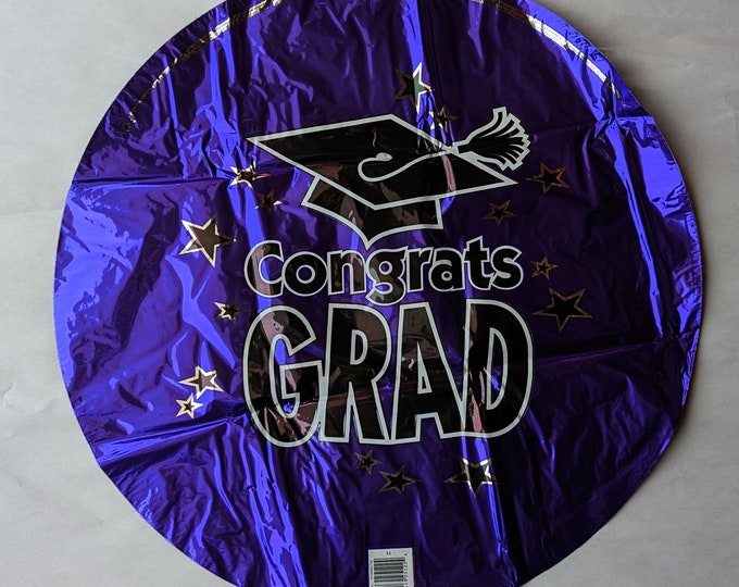 Purple Round Graduation Balloon - Grad Party Supplies