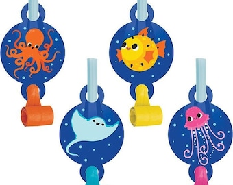 Ocean Celebration Party Blowouts (8) - Birthday Party Favors