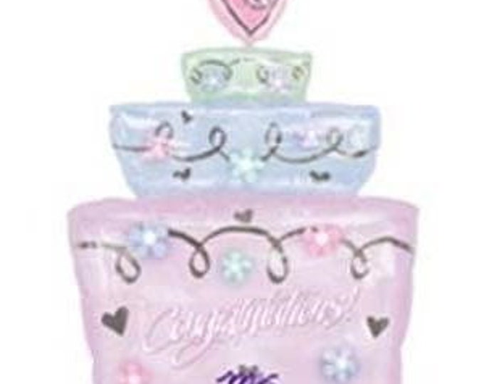 28" Congratulations Wedding Cake Balloon