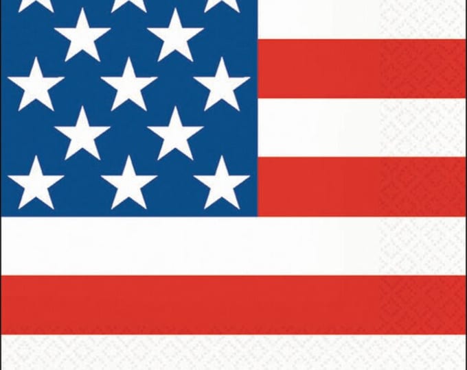 Stars & Stripes Patriotic Lunch Napkins (20)