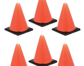 Construction Cone Birthday Party Candles (6)