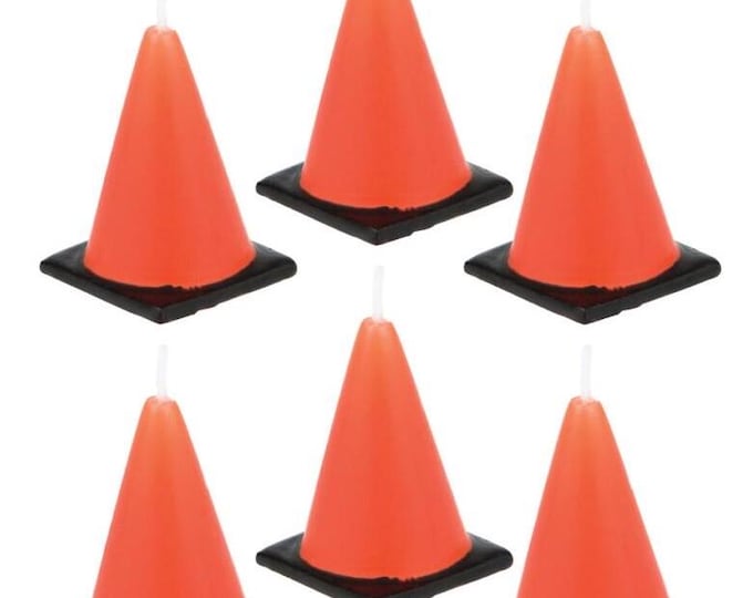 Construction Cone Birthday Party Candles (6)
