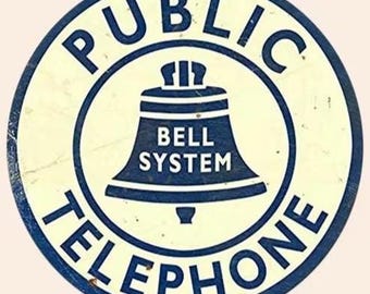 Public Telephone Round Metal Sign - 8x8 Inch