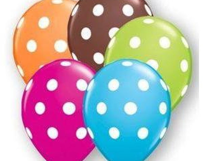 11" Autumn Polka Dot Latex Balloons (10)