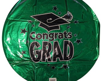 Green Round Graduation Balloon - Grad Party Supplies