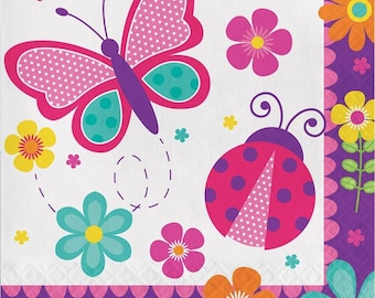 Butterfly Garden Party Lunch Napkins (16)