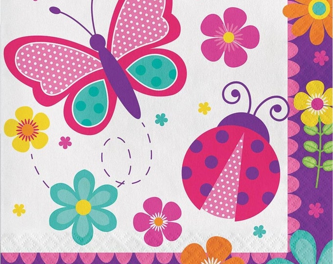 Butterfly Garden Party Lunch Napkins (16)
