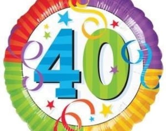 40th Birthday Mylar Balloon