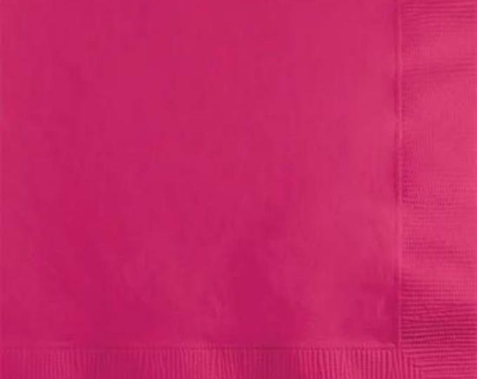 Hot Pink Beverage Napkins (50)