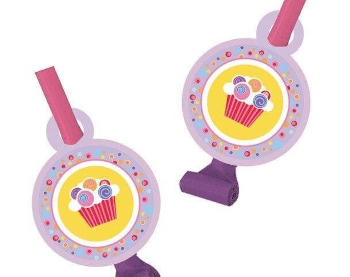 Sweet Cupcake Blowouts (6) - Birthday Party Favors