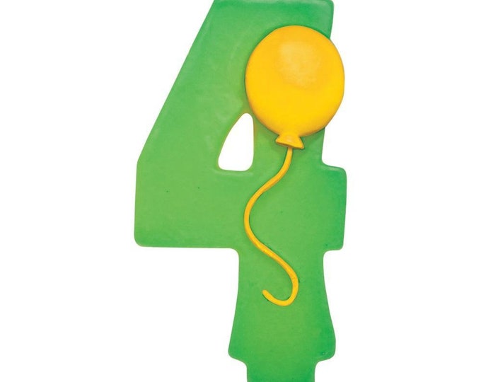 Number 4 Birthday Party Candle w/Balloon