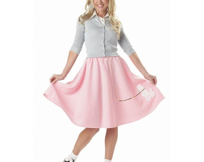 Women's 1950s Pink Poodle Skirt Costume
