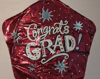 Burgundy Star Graduation Balloon - Grad Party Supplies