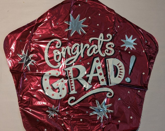 Burgundy Star Graduation Balloon - Grad Party Supplies