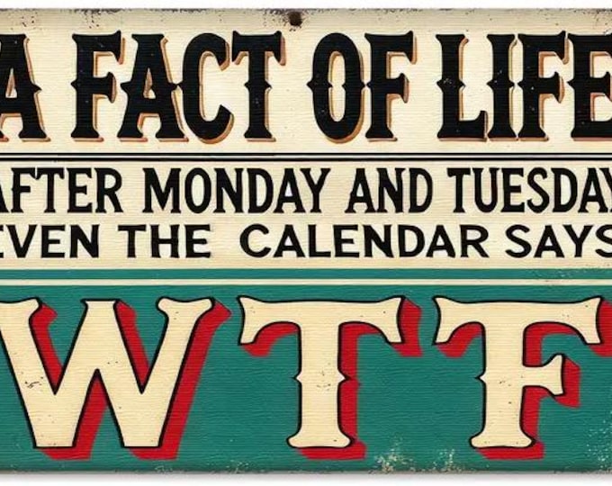 A Fact of Life WTF Metal Sign - 8x12 Inch