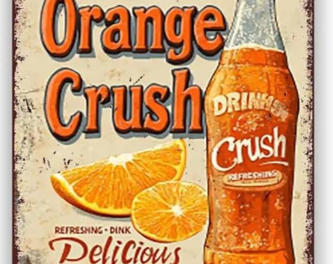 Orange Crush Vintage Style Metal Sign - 8x12 Inch