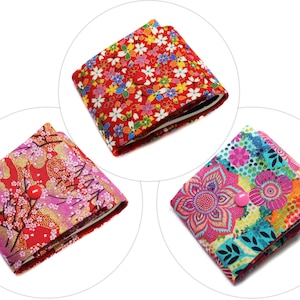 Porte-chéquier en tissu long longueur latéral souche à gauche talon gauche